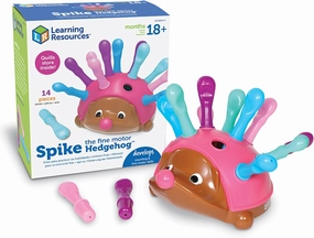 Learning Resources Spike The Fine Motor Hedgehog Pink - 14 Pieces, Ages 18  months Fine Motor and Sensory Toy, Educational Toys for Toddlers, Montessori Toys