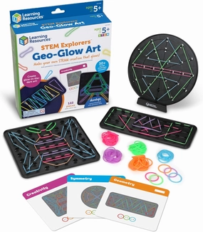 Learning Resources STEM Explorers Geo-Glow Art Kit, Glow in The Dark Toys, Kids Art Display, Kids Building Toys, Homeschool, Lakeshore Learning Toys, Arts and Crafts Toys, Fine Motor Skills