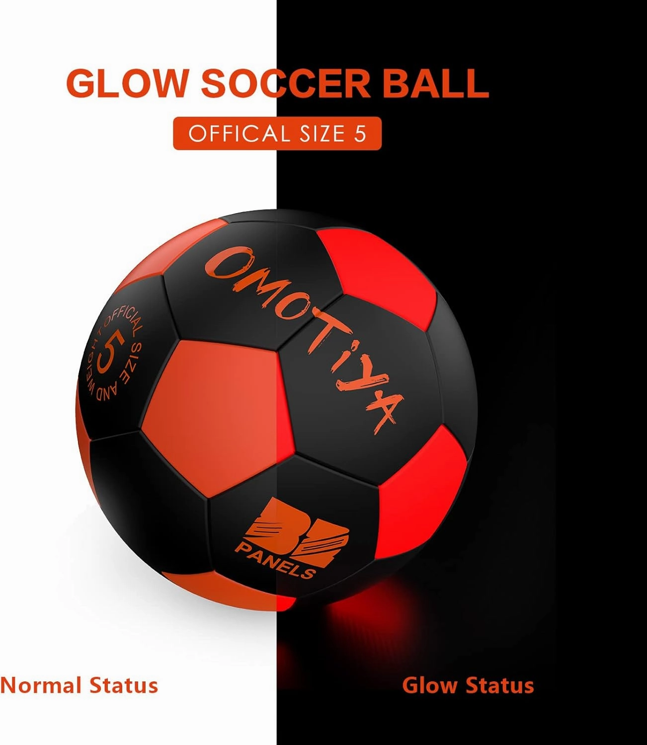 LED Light Up Soccer Ball - Glow in The Dark Soccer Balls Size 5 - Sports Gear Soccer Gifts for Boys & Girls 8-12  Year Old - Kids, Teens Football Gift for Ages 8 9 10 11 12