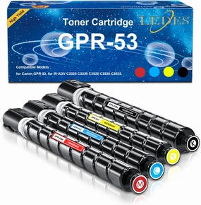 LEDES Toner Cartridge for Canon GPR-53 GPR 53 for ImageRunner Advance C3325 C3325i C3330 C3330i C3525 C3525i C3530 C3530i DX C3730i C3730i Printer (BK, C, M, Y)