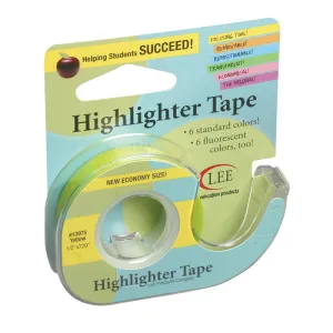 Lee Products Company Removable Highlighter Tape Yellow