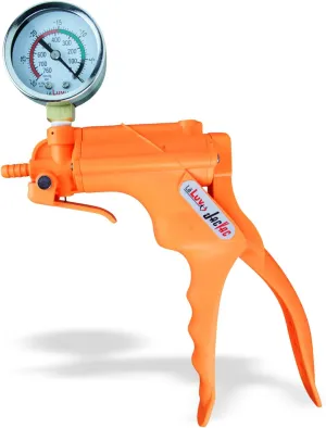 LeLuv JacVac Vacuum Pump with NPT 1/8-27 Threaded Gauge Version - Neon Orange with Gauge