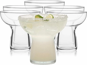 Libbey Stemless Margarita Glasses Set of 6, Modern Margarita Glasses, Lightweight, Unique Bar Glasses, Lead-Free Margarita Set, 10.25 ounces