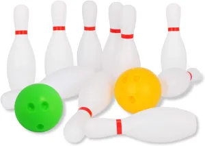 Liberry Kids Toy Bowling Set Includes 10 Plastic Pins & 2 Balls, Toddler Indoor Outdoor Games, Educational Birthday Gifts for Boys Girls Ages 2 3 4 5