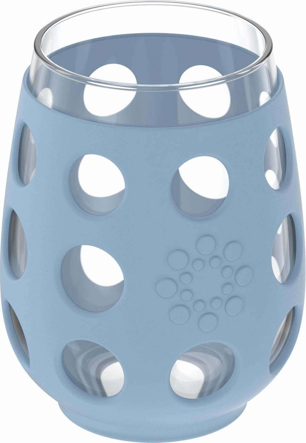 Lifefactory Wine Glass Set with Protective Silicone Sleeve, 2 Count (Pack of 1), Periwinkle