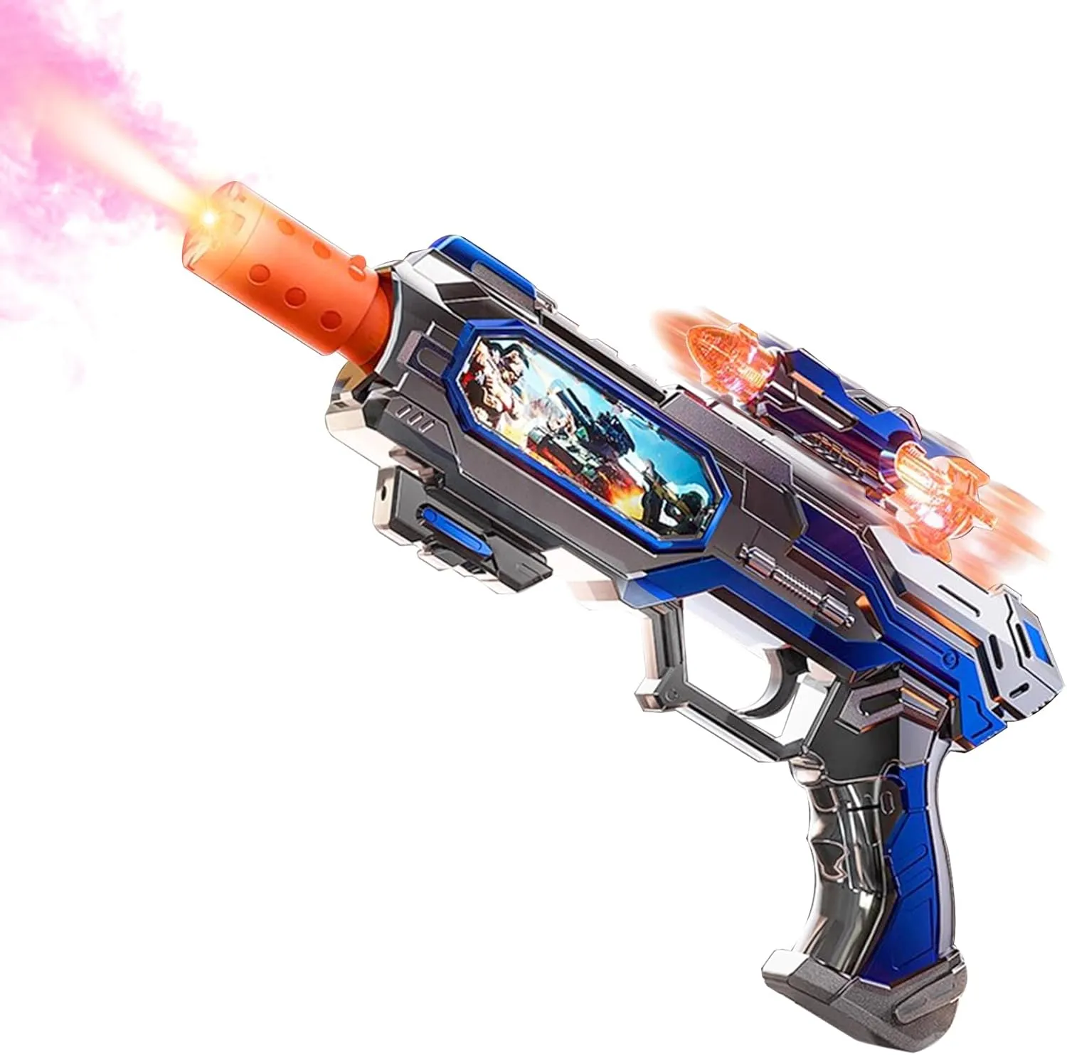 Light Up Toy Gun with Sound Effects and Spray, Toy Machine Gun That Make Noise, Play Toy Guns for Boys Kids Toddlers 3 4 5 6 7 , Gifts for Christmas Halloween (Batteries Not Included)