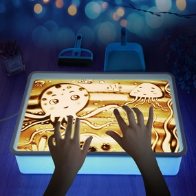Light Table for Kids-Sand Painting Light Box Sand Art Kits Light Table Toys for Boys and Girls, 16" (Blue)