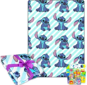Lilo and Stitch Fleece Blanket Set - Bundle with Soft Lilo and Stitch Blanket Plus Tattoos, More for Kids, Adults, Children | Cozy Lilo and Stitch Fleece Blanket 50" x 70