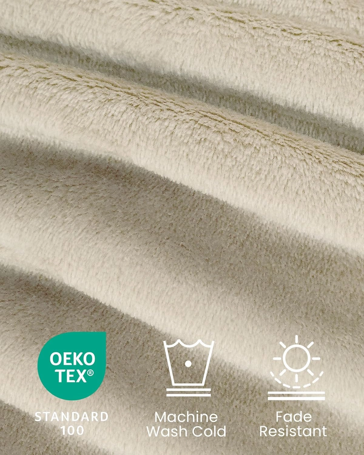 Linen Fleece Blanket Queen Size, Soft Cozy Blankets for Bed and Couch, Machine Washable Luxury Microfiber, Lightweight Portable Plush Blanket for Travel, Camping, Pets, Women, Adults