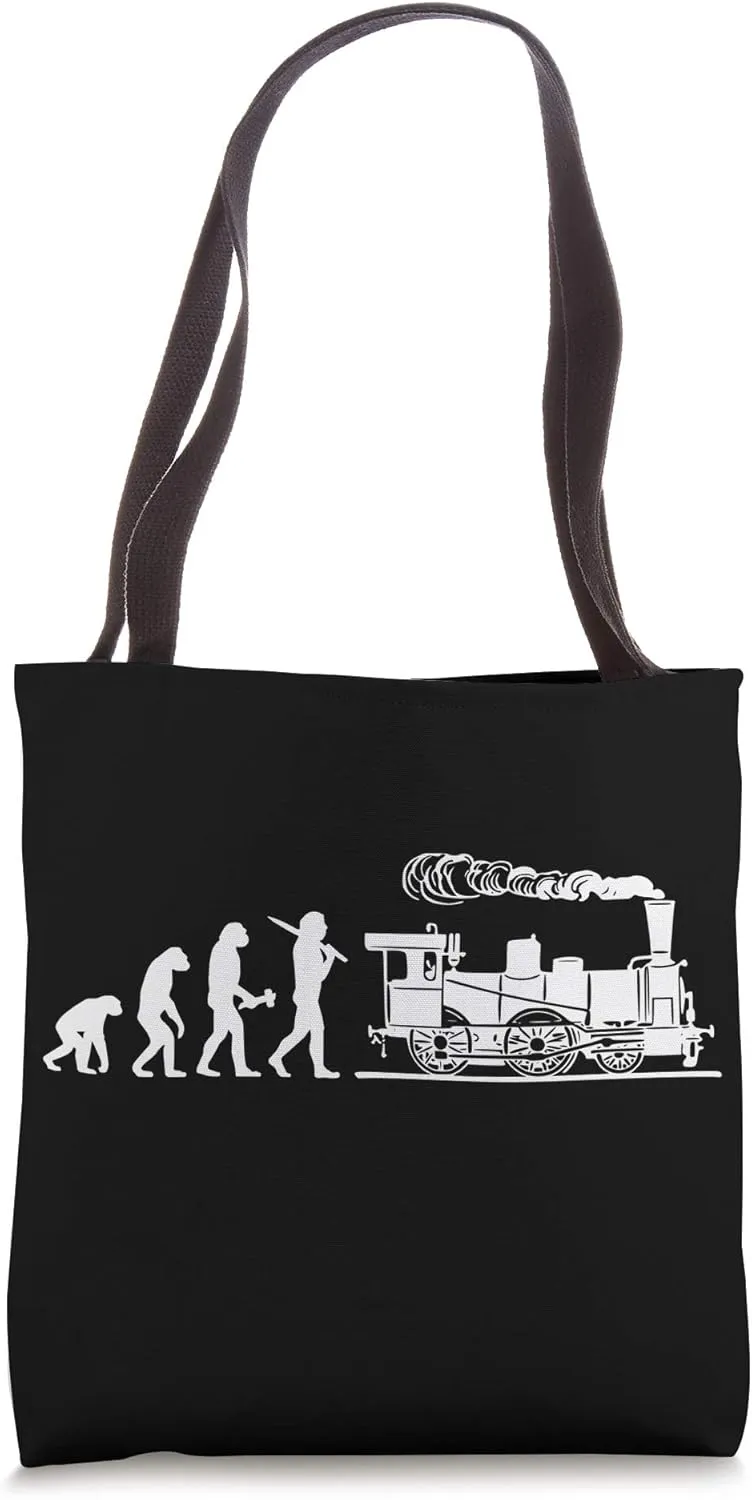 Locomotive Engineer Evolution Railroad Engineer Train Driver Tote Bag