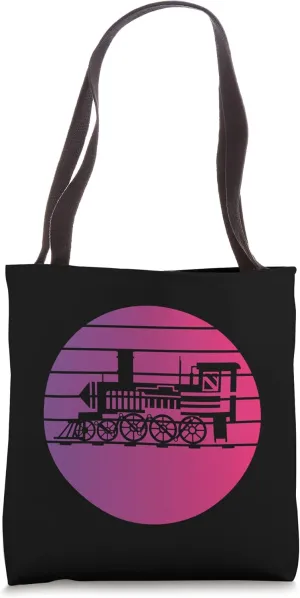 Locomotive Retro Style Vintage Tote Bag