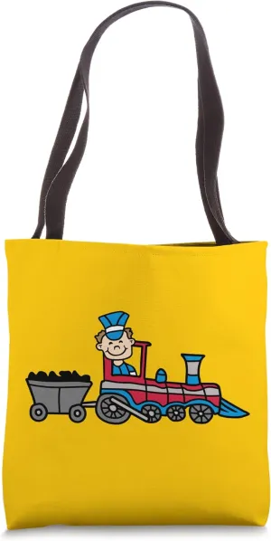 Locomotive Trains Lover Kids Train Drawing Cute Children Tote Bag