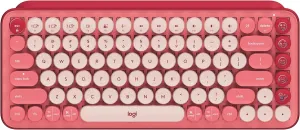 Logitech POP Keys Mechanical Wireless Keyboard with Customizable Emoji Keys, Durable Compact Design, Bluetooth or USB Connectivity, Multi-Device, OS Compatible - Heartbreaker Rose (Renewed)