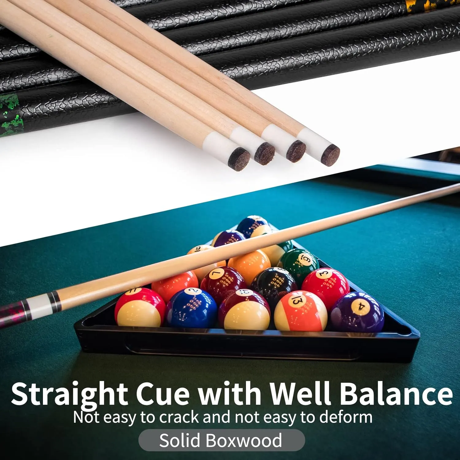LOTKEY Pool Cue Set of 4 - Canadian Maple Professional Pool Sticks, 58'' Pool Cue Stick, 18-21 oz Cue Sticks with Extra 2 Pool Chalks, Pool Sticks for Adults, Durable, Suitable for Billiard Players