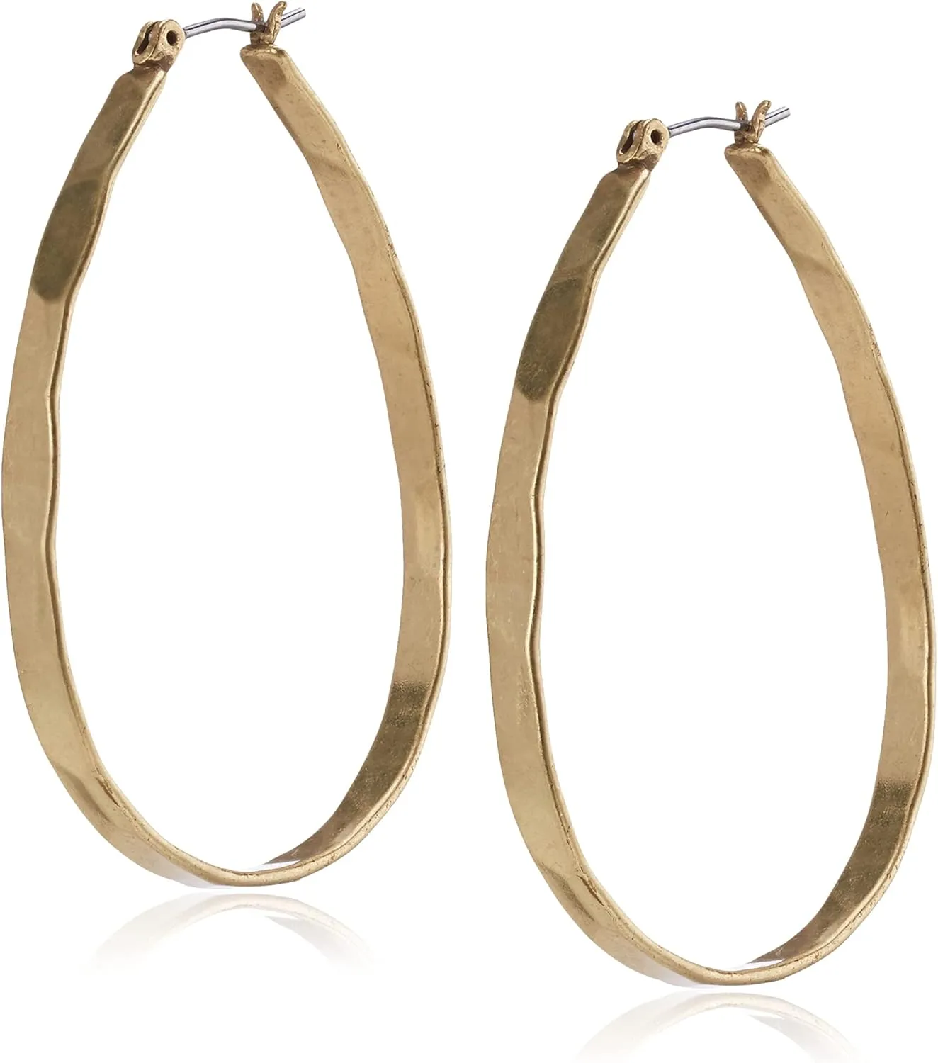Lucky Brand Earrings, Medium 1-3/4" Oblong Hoop