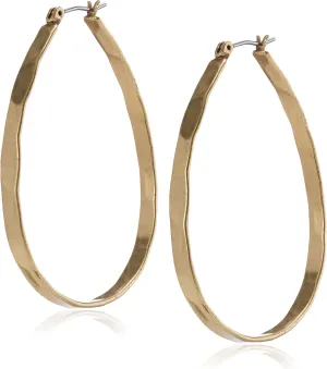 Lucky Brand Earrings, Medium 1-3/4" Oblong Hoop