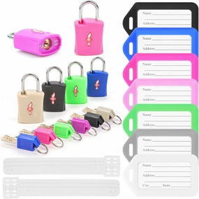 Luggage Lock TSA Approved with Key and Luggage Tags, TSA Approved Lock for Travel, Suitcase Lock with ABS Around, Suit for Backpack,Laptop Bag,Locker 6 Pack Color Mixed
