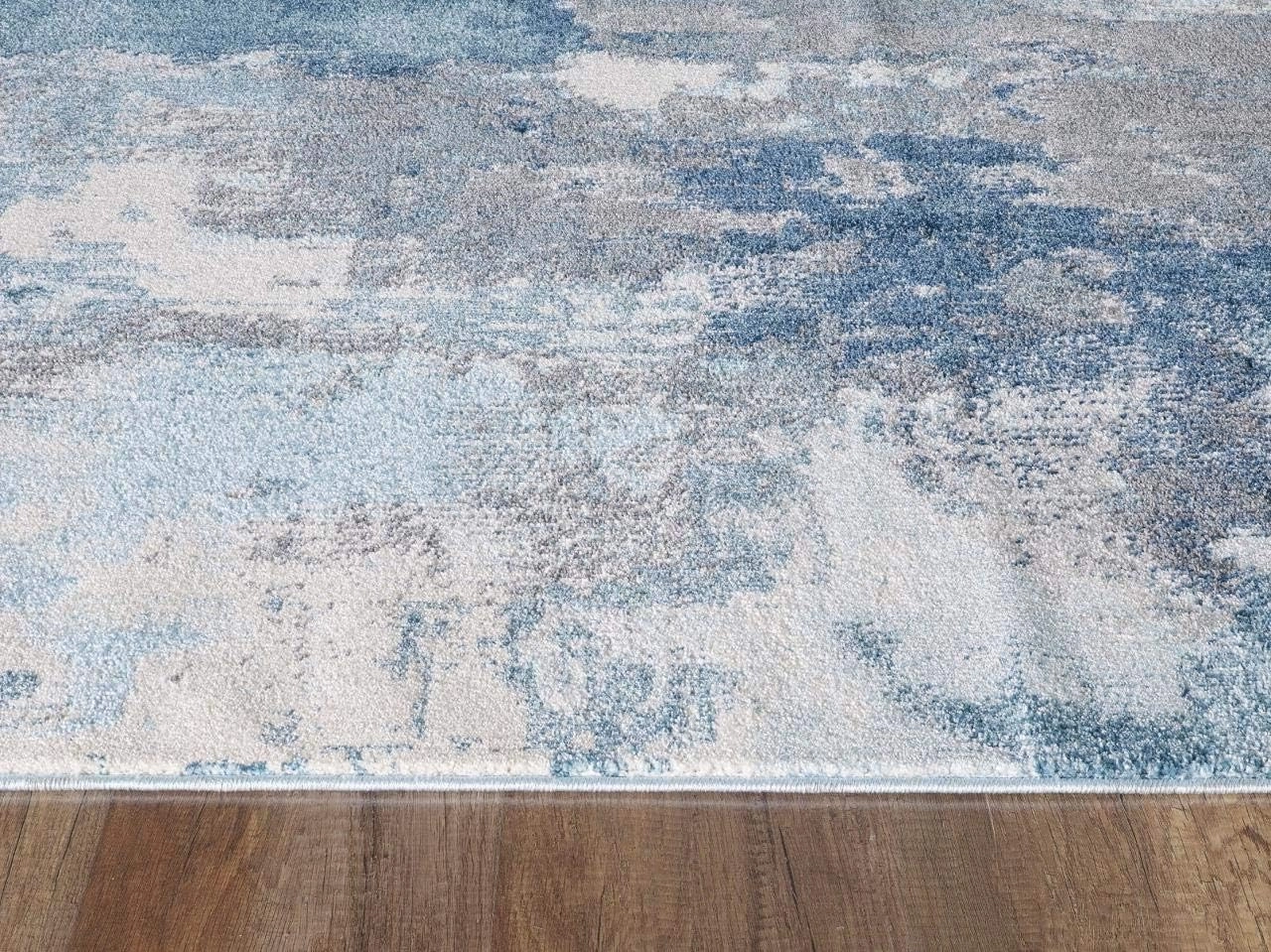 LUXE WEAVERS Abstract Distressed Area Rug, Blue 5x7