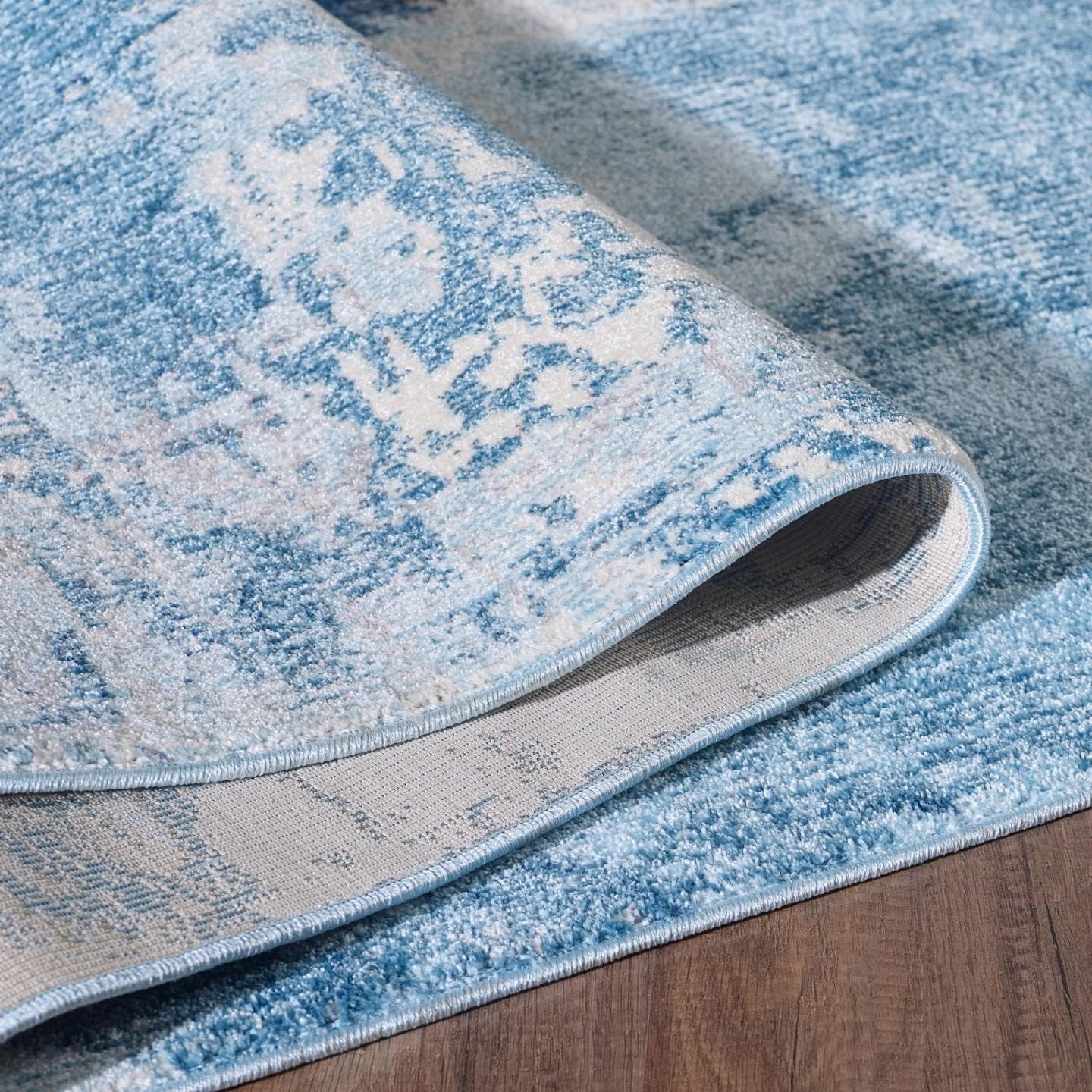 LUXE WEAVERS Abstract Distressed Area Rug, Blue 5x7
