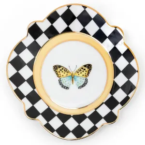 MACKENZIE-CHILDS Butterfly Toile Ceramic Bread and Butter Plate, 6 Inches