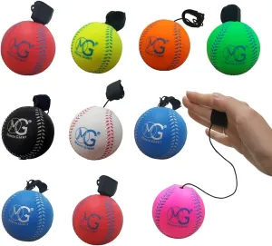 Macro Giant 2.8 Inch (Diameter) PU Foam Rebound Ball, Set of 10, Assorted Colors, Baseball, Return Ball, Easy Sports