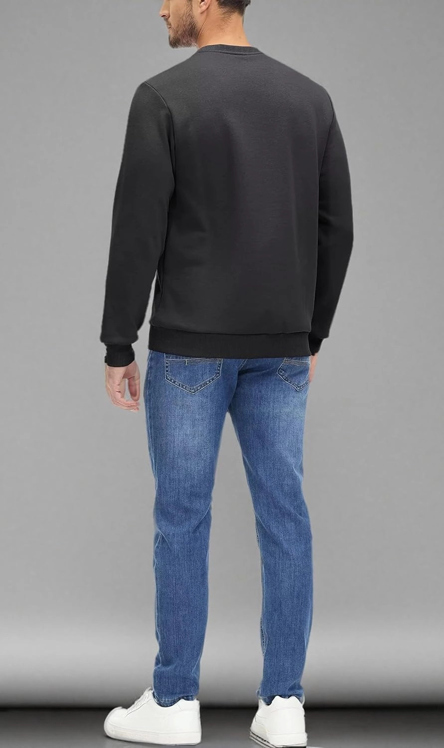 MAGCOMSEN Men's Crewneck Sweatshirt Long Sleeve Casual Warm Fleece Pullover
