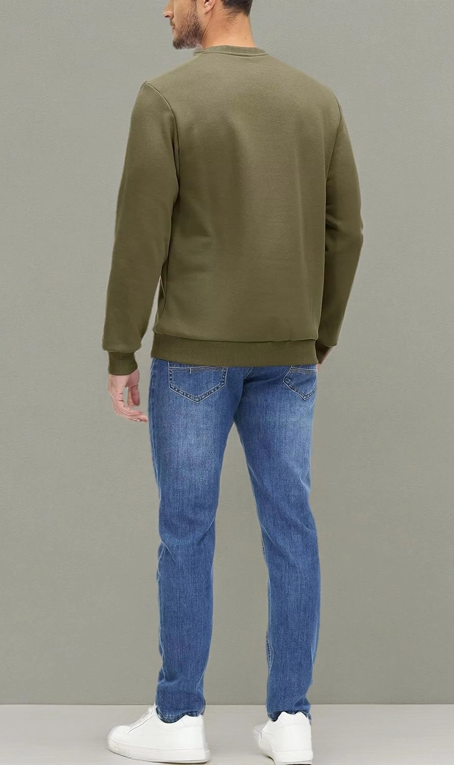 MAGCOMSEN Men's Crewneck Sweatshirt Long Sleeve Casual Warm Fleece Pullover