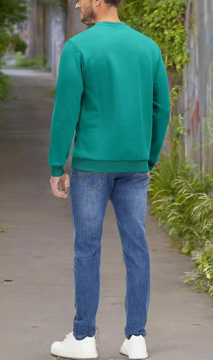 MAGCOMSEN Men's Crewneck Sweatshirt Long Sleeve Casual Warm Fleece Pullover