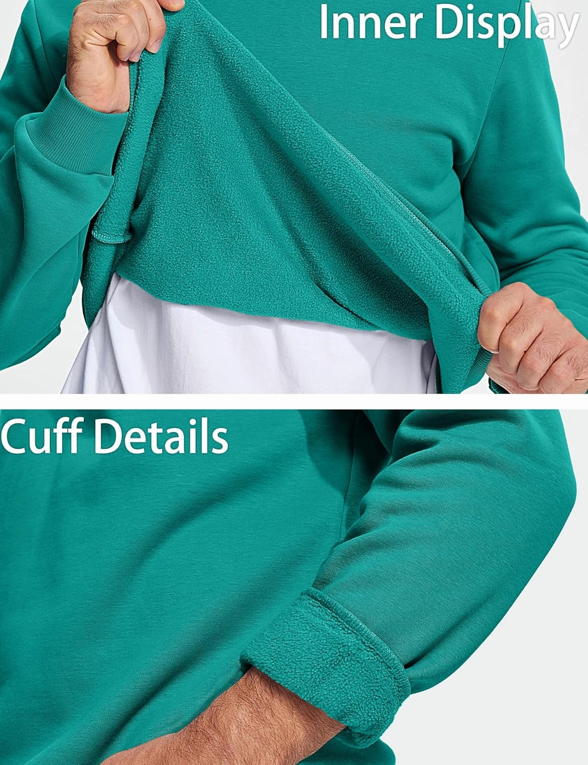 MAGCOMSEN Men's Crewneck Sweatshirt Long Sleeve Casual Warm Fleece Pullover