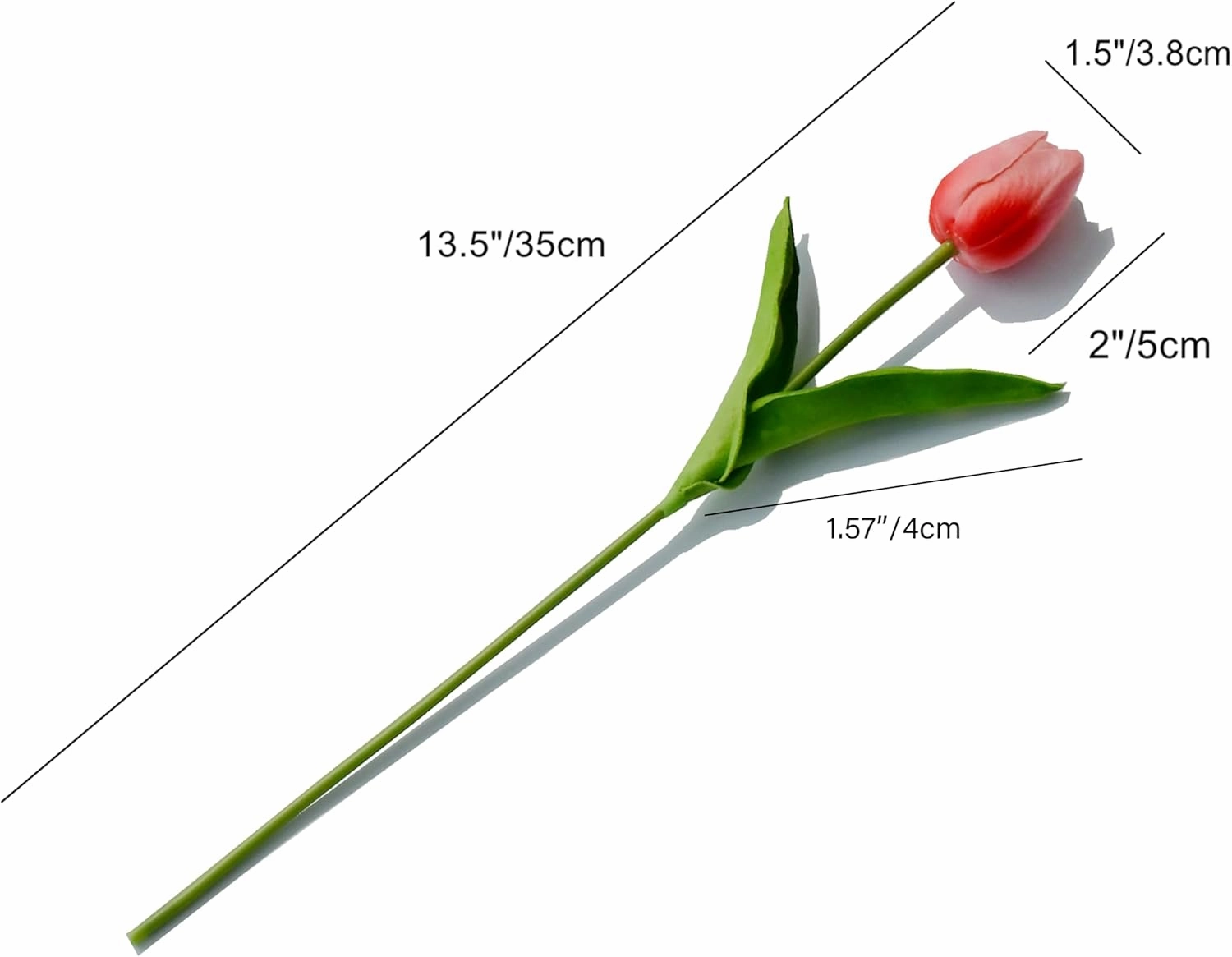 Mandy's 20pcs Coral Artificial Tulip Silk Fake Flowers 13.5" for New Year Spring Mother's Day Easter Gifts in Bulk Home Kitchen Wedding Decorations