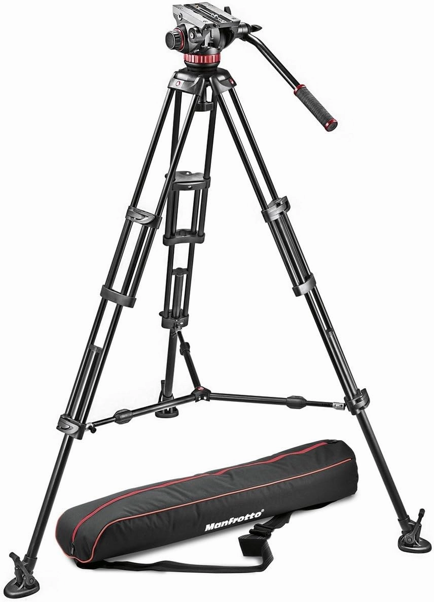 Manfrotto MVH502A,546BK-1 Professional Fluid Video System with Aluminum Legs and Mid Spreader (Black)