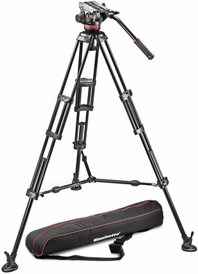 Manfrotto MVH502A,546BK-1 Professional Fluid Video System with Aluminum Legs and Mid Spreader (Black)