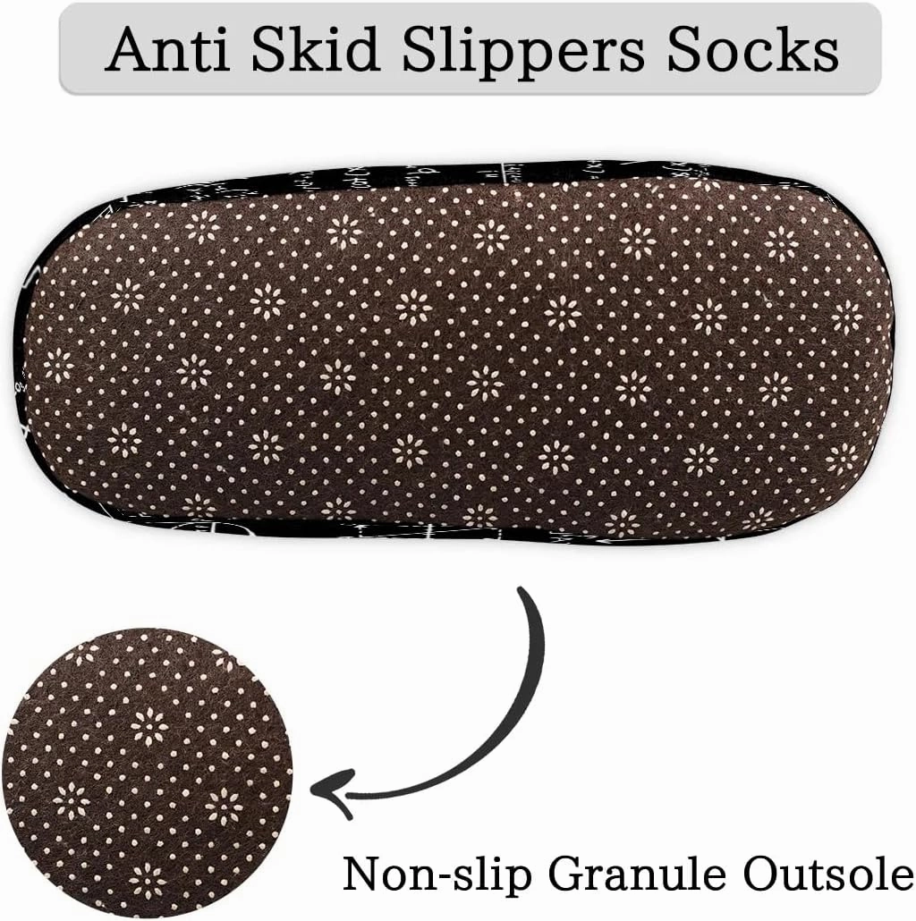 Math Black White House Slippers for Women Men Indoor Fuzzy Slippers Closed Back Bedroom Shoes Lightweight Cozy Non-slip Home Slippers