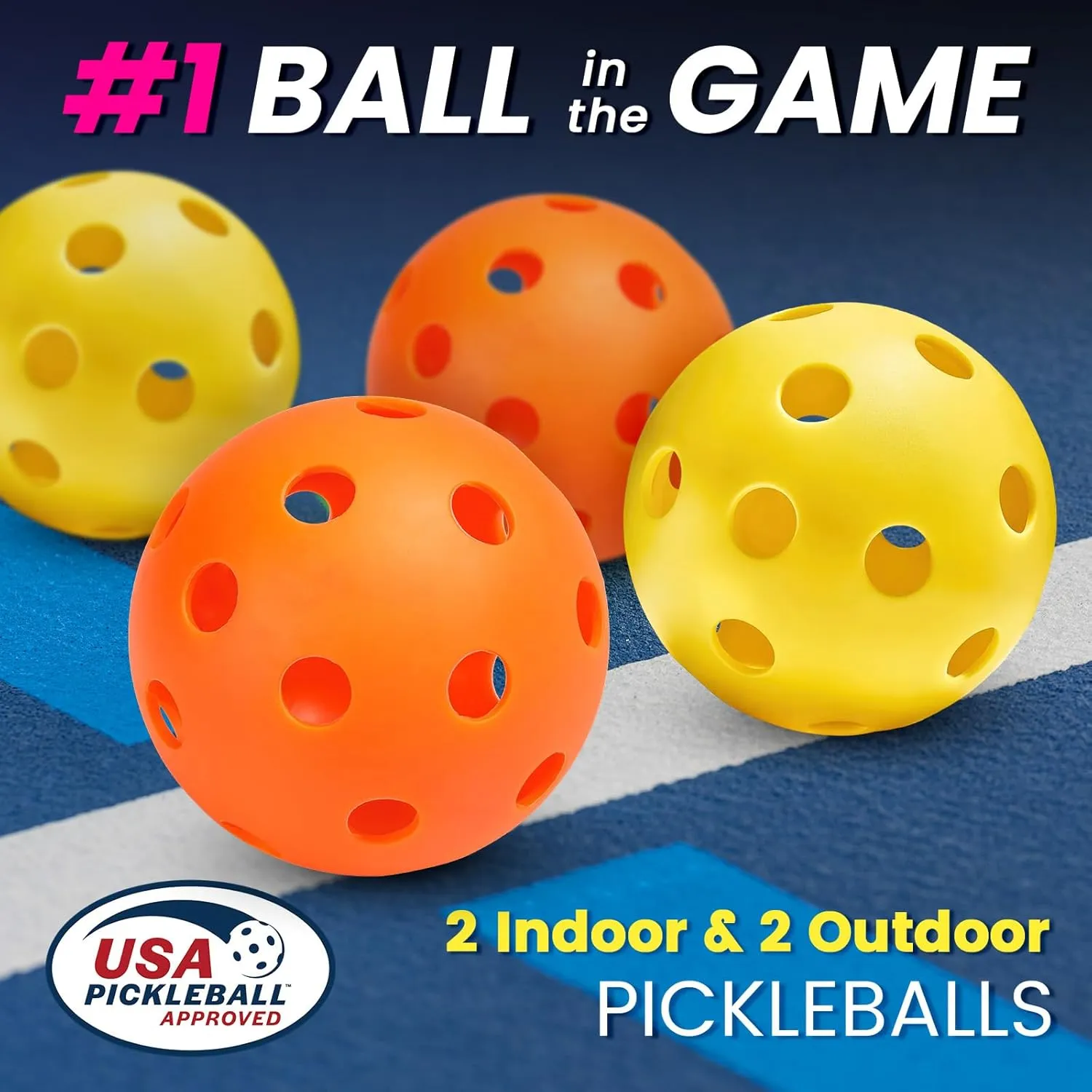 Mayboom Pickleball Paddles Set of 2 or 4, USAPA Approved Pickleball Set with 4 Pickleball Balls and Pickleball Bag, Fiberglass Pickle Ball Rackets 2 Pack for Beginner