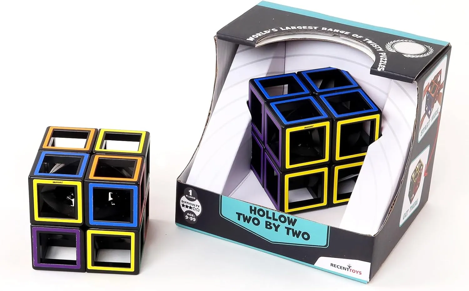 Meffert's Hollow Two by Two - The Original Transparent 2 x 2 Cube Brainteaser Puzzle - Travel Friendly Fun for Ages 9-Adult