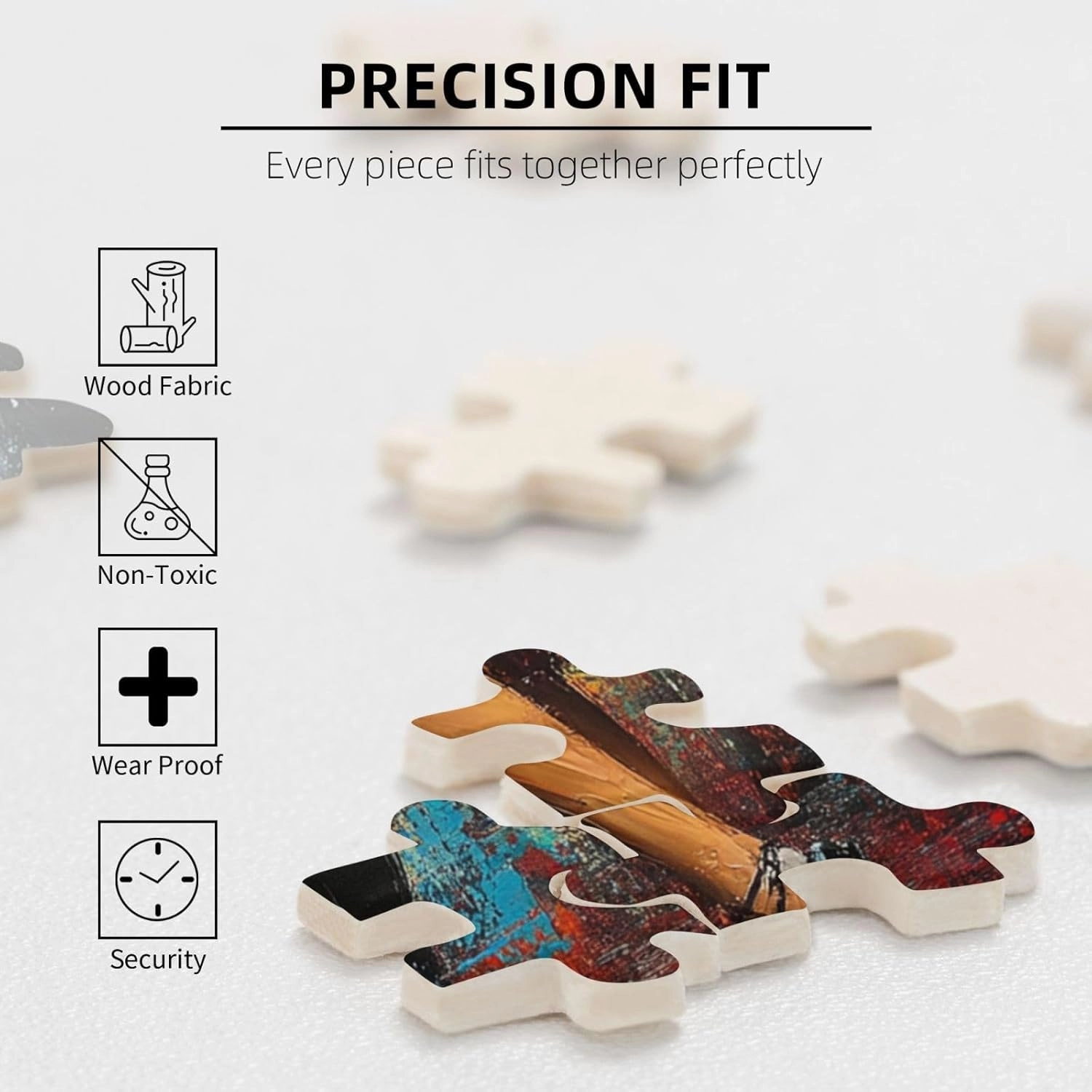 Men and Women at The Ball，1000 Piece Adults Wooden Jigsaw Puzzle，, Set Against A Bold, Colorful, Abstract Backdrop，Creative Activity Hobbies，Party Events to Bring People Closer Together