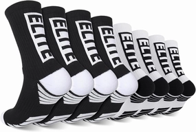 Men Basketball Socks 4/8 Pairs, Elite Soft Breathable Cushion Athletic Crew Socks for Men Boys