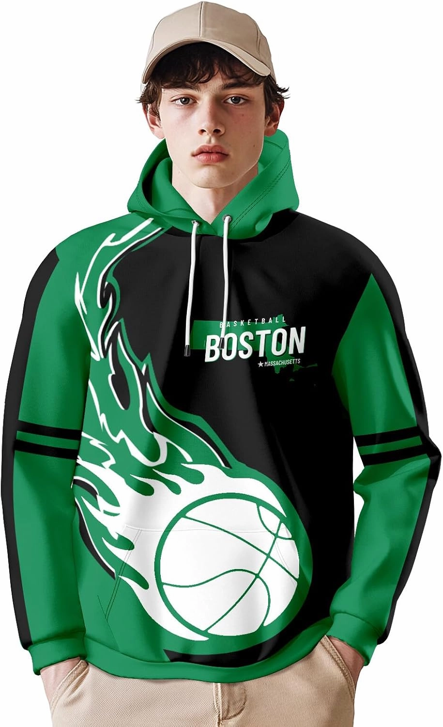 Men's 3D Printed Basketball Hoodies Soft Lightweight Pullover Hooded Sweatshirt Basketball Fans Apparel Team Color Gift