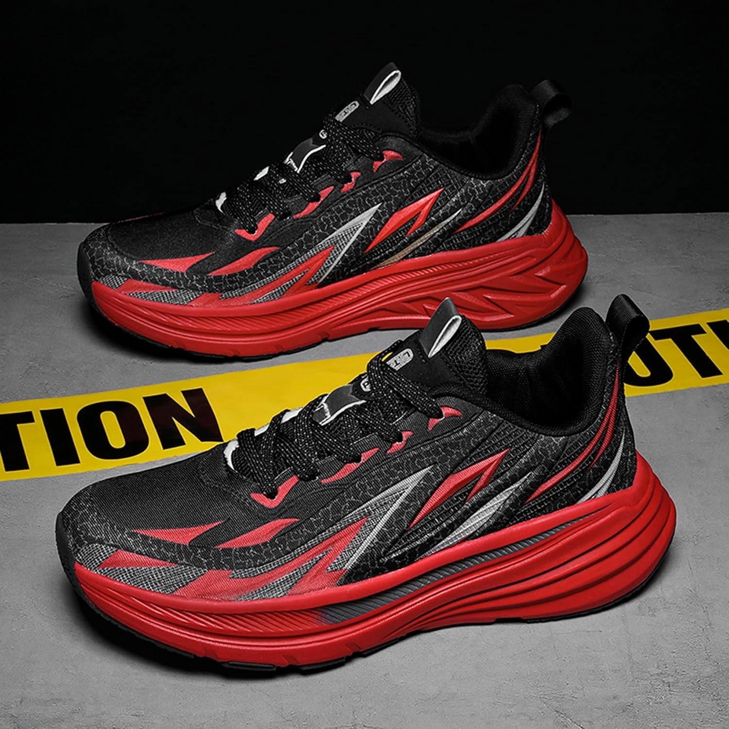 Men's High Top Lace Up Anti Slip Graffiti Basketball Shoes, Arch Support Casual Men's Breathable Running Shoes, Fitness Cushioning Training Shoes