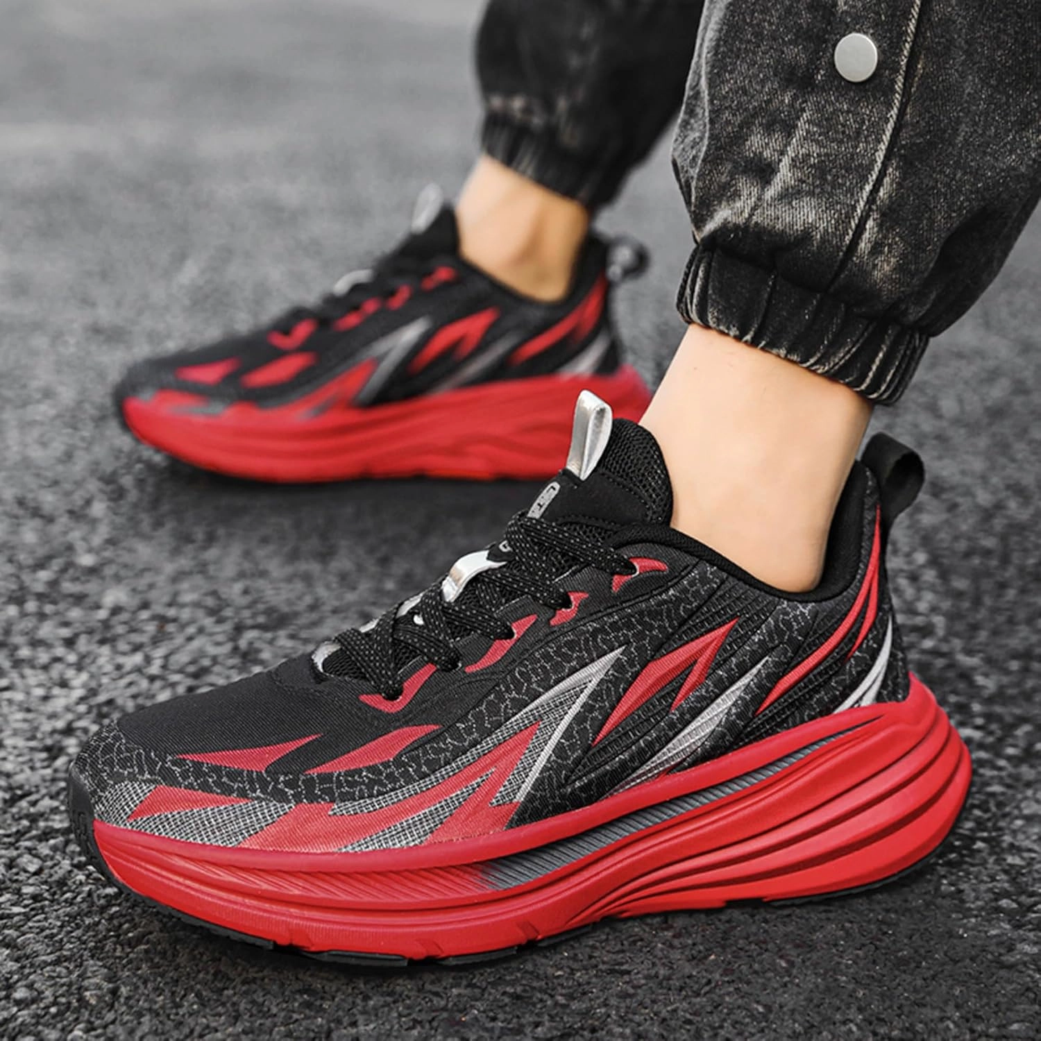 Men's High Top Lace Up Anti Slip Graffiti Basketball Shoes, Arch Support Casual Men's Breathable Running Shoes, Fitness Cushioning Training Shoes