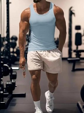 Men's Workout Tank Top Casual Soft Sleeveless Gym Muscle Shirts Bodybuilding Tee