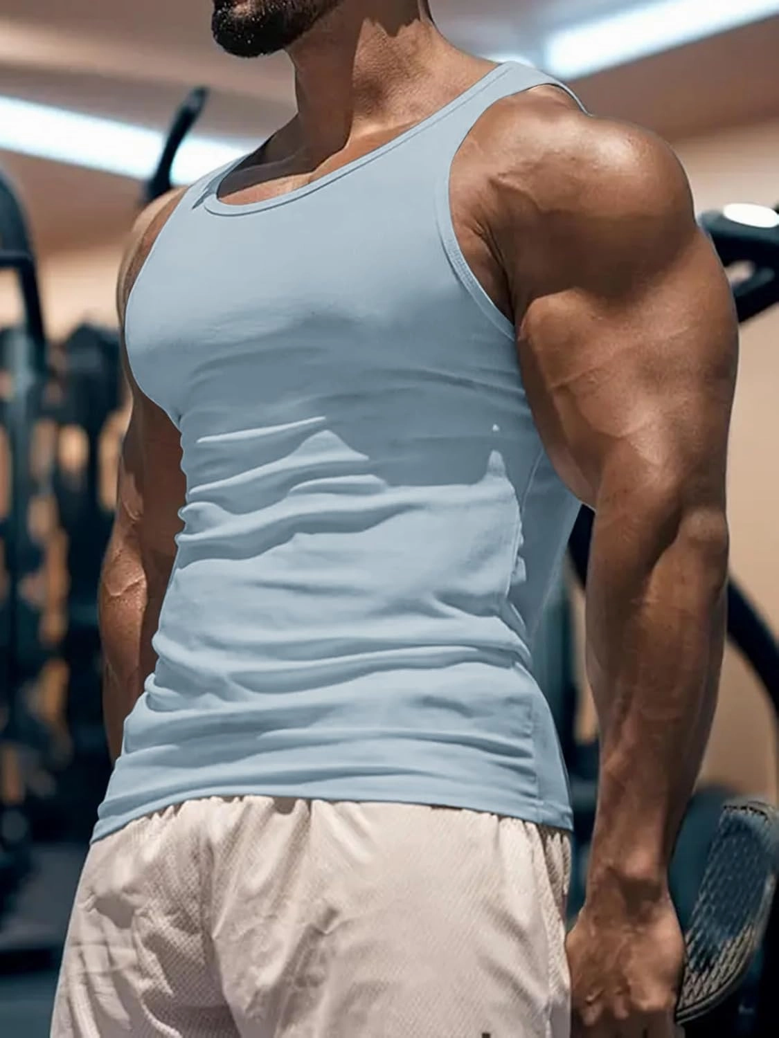 Men's Workout Tank Top Casual Soft Sleeveless Gym Muscle Shirts Bodybuilding Tee