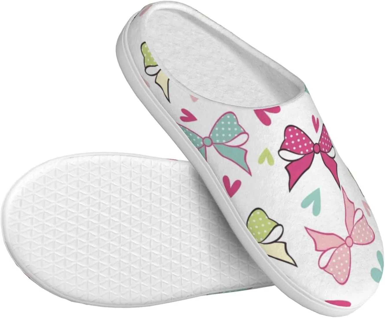 Men's cotton slippers Seamless Pattern With Bows Warm and comfortable home slippers