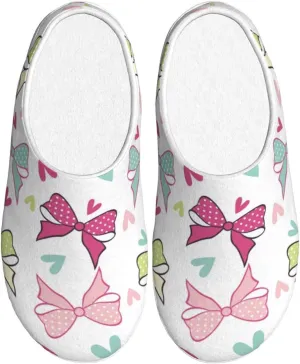 Men's cotton slippers Seamless Pattern With Bows Warm and comfortable home slippers