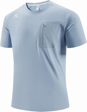 Mens Seamless Workout T-Shirts Lightweight Moisture Wicking Running Hiking Camping Tennis Pickleball Shirts for Men