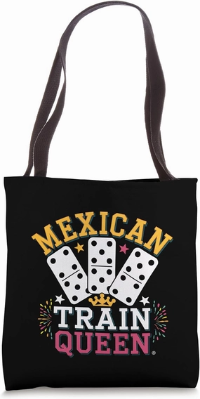 Mexican Train Dominoes Queen Crown Game Player Gift Tote Bag
