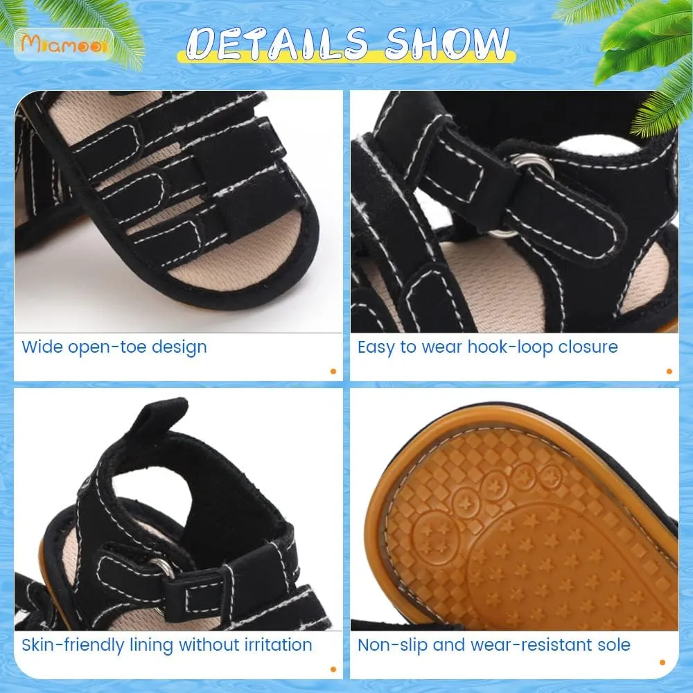 Miamooi Infant Baby Boys Girls Summer Beach Sandals Non Slip Soft Rubber Sole Toddler Outdoor Closed-Toe First Walker Shoes