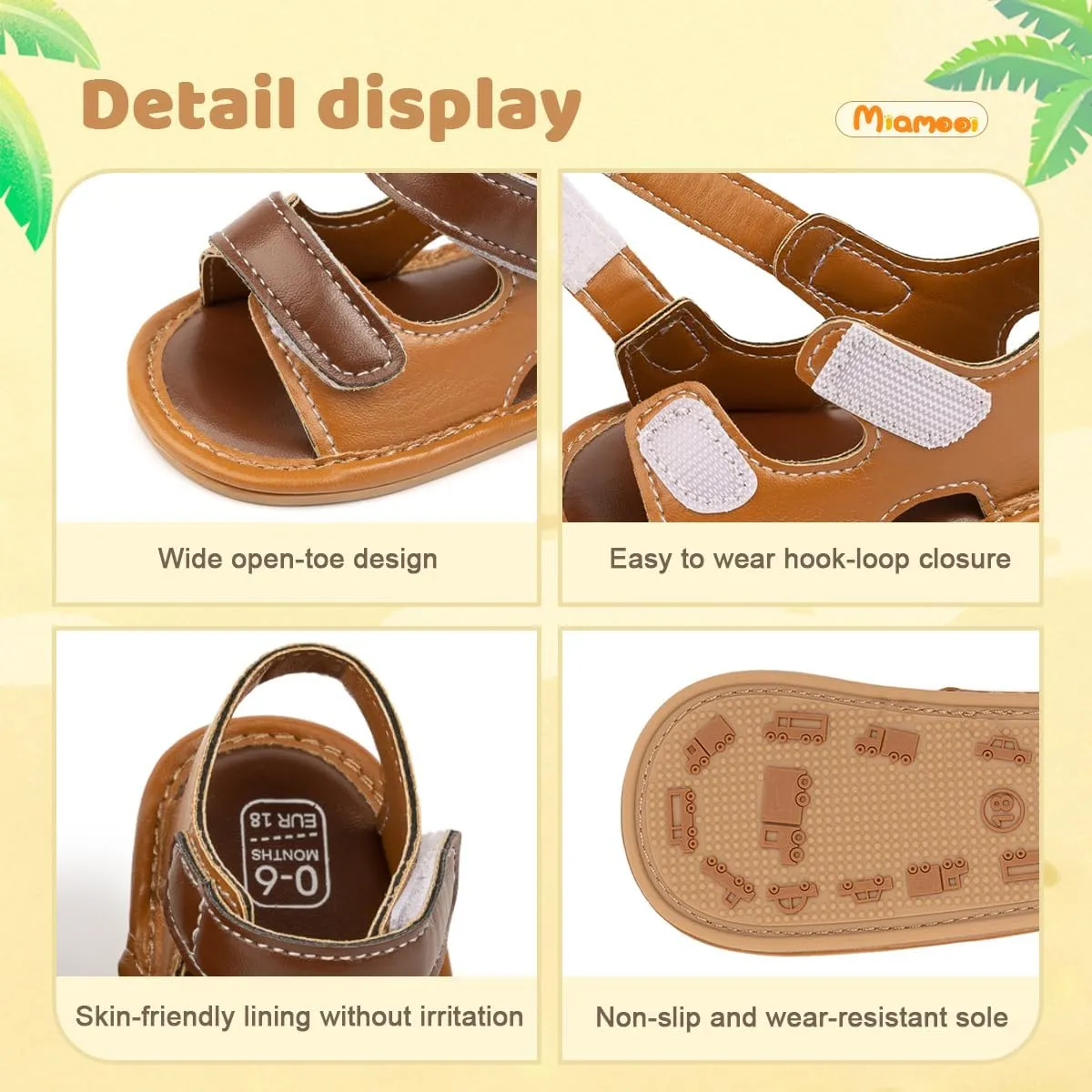 Miamooi Infant Baby Boys Girls Summer Beach Sandals Non Slip Soft Rubber Sole Toddler Outdoor Closed-Toe First Walker Shoes