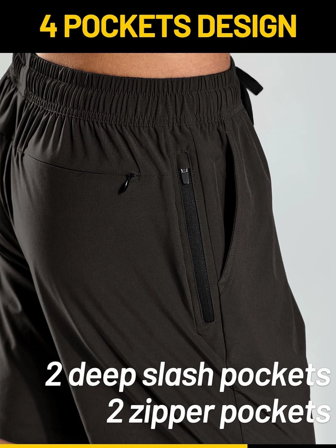 MIER Men's Workout Running Shorts 7 Inch Lightweight Athletic with Zipper Pockets No Liner Quick-Dry Gym Active Shorts