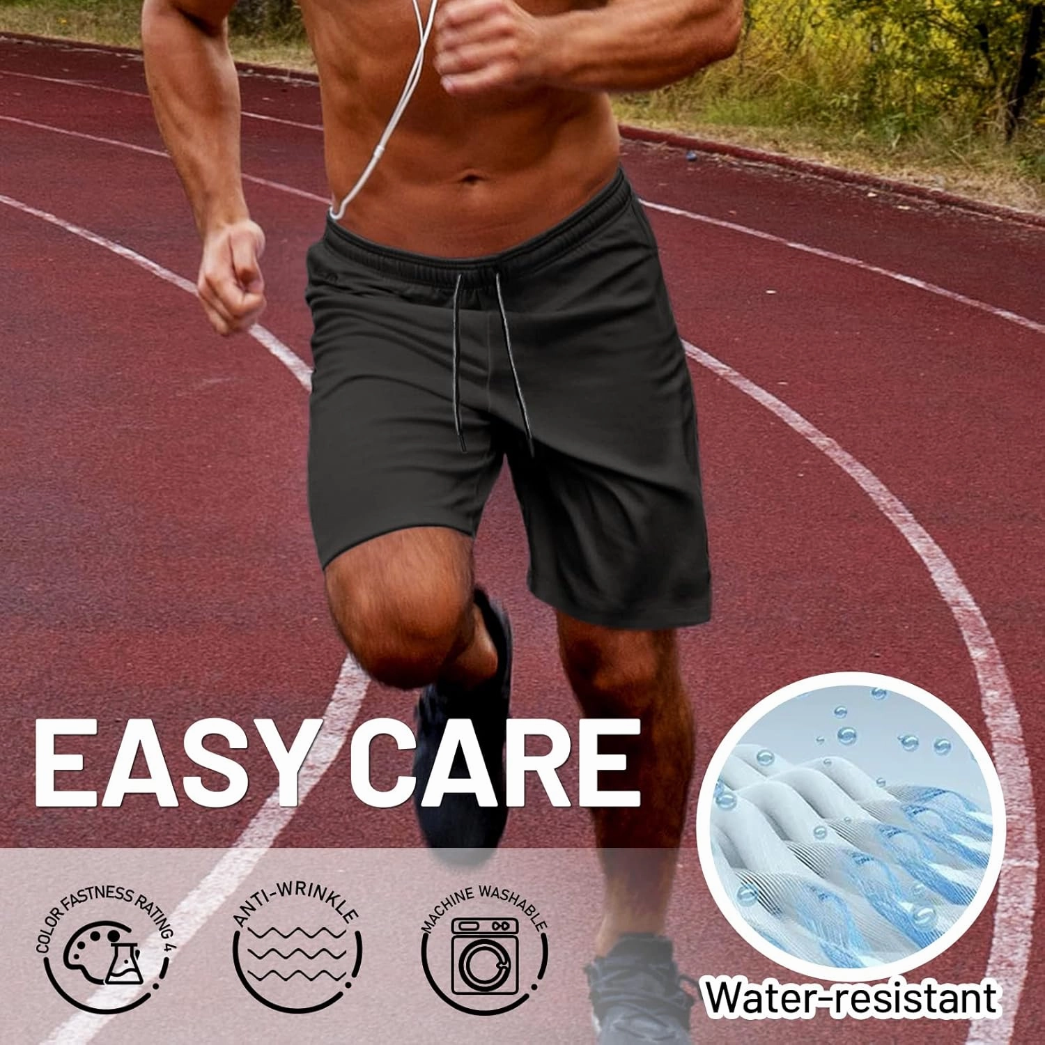 MIER Men's Workout Running Shorts 7 Inch Lightweight Athletic with Zipper Pockets No Liner Quick-Dry Gym Active Shorts